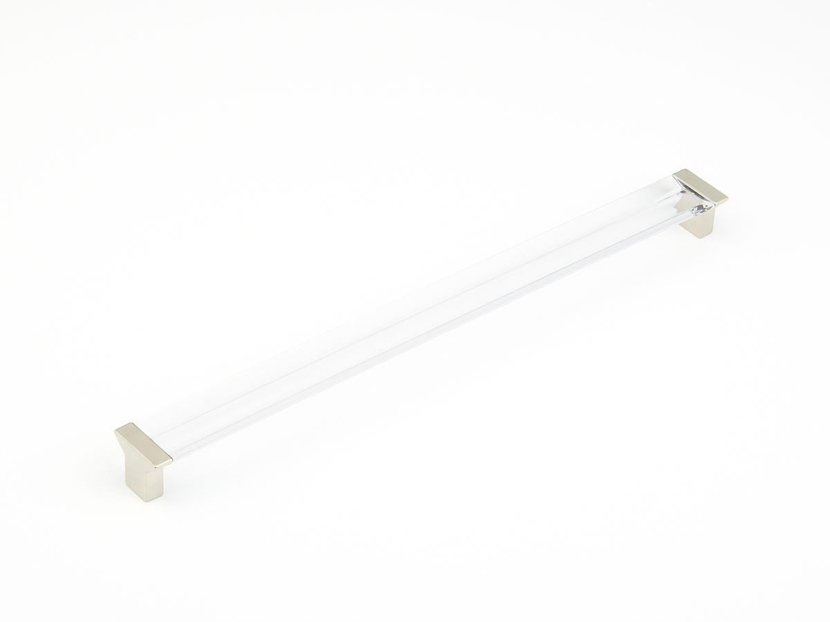Schaub and Company 318-15-CL satin nickel clear bar cabinet pull
