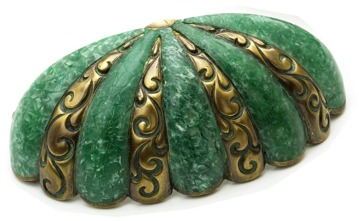 Schaub and Company 854-J/DGW dark green wash / jade bar cabinet pull