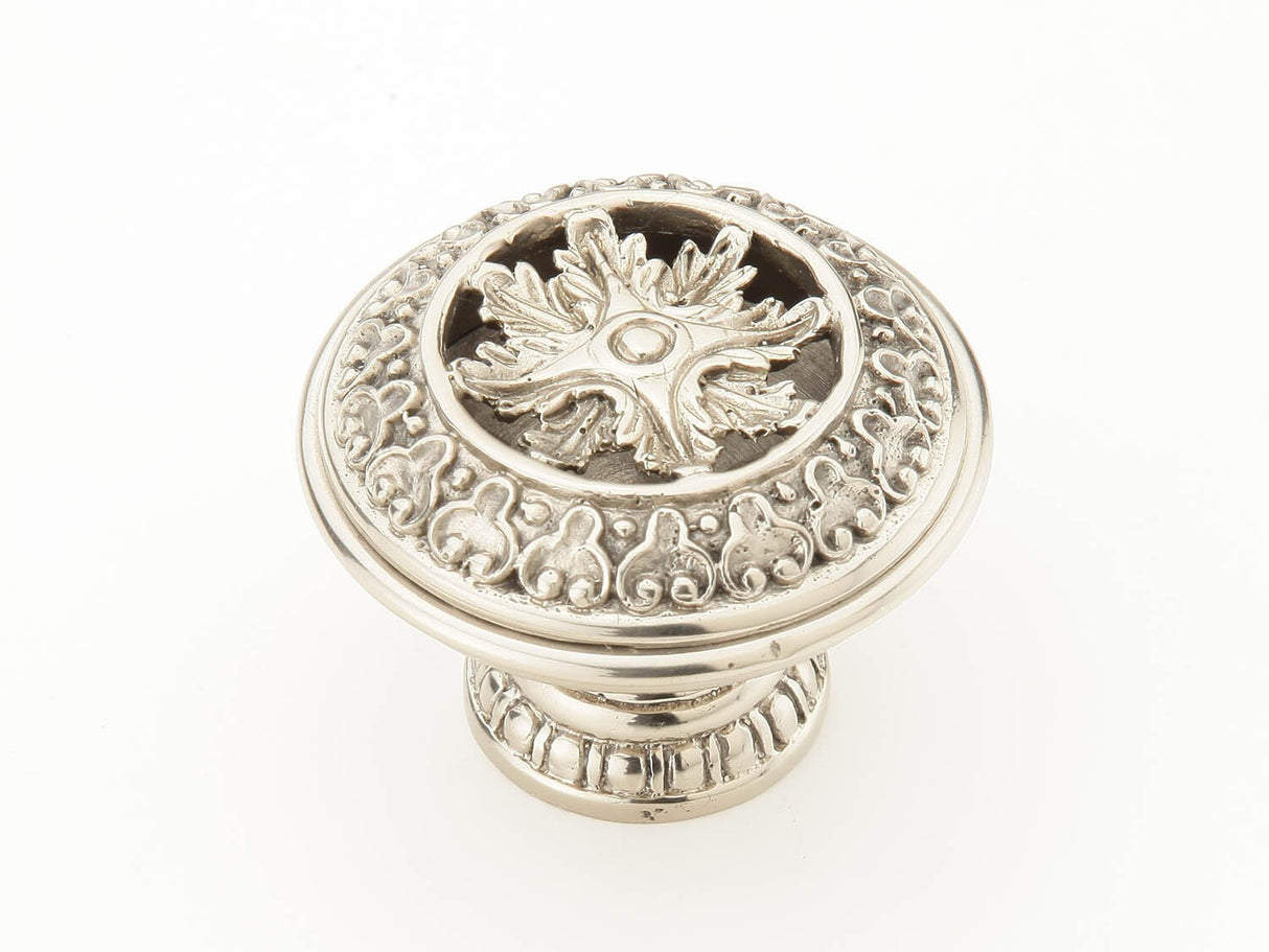 Schaub and Company 981-WB-PAR Traditional and Contemporary Series 2 Inch Diameter Round Cabinet Knob White Brass