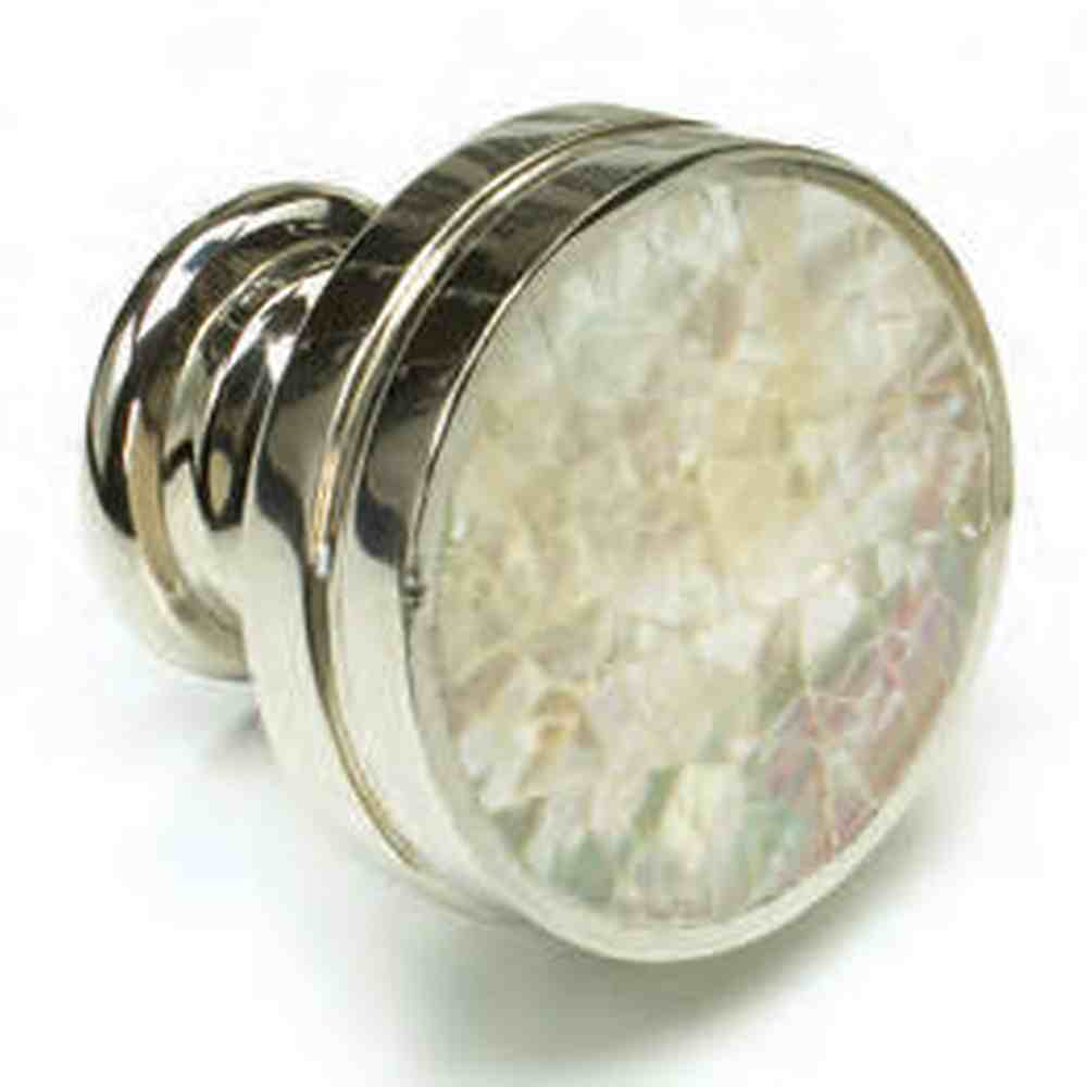 Schaub and Company 990-MOP-PN polished nickel / mother of pearl round cabinet knob