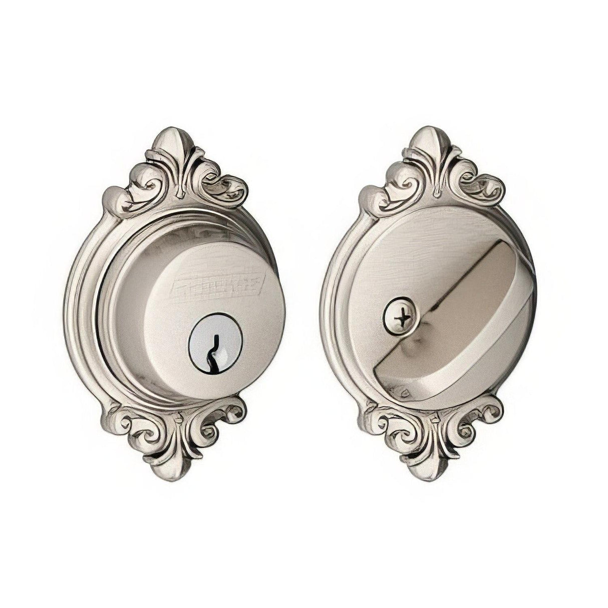 Schlage B60BRK619 B60BRK Single Cylinder Deadbolt with Brookshire Rose Satin Nickel