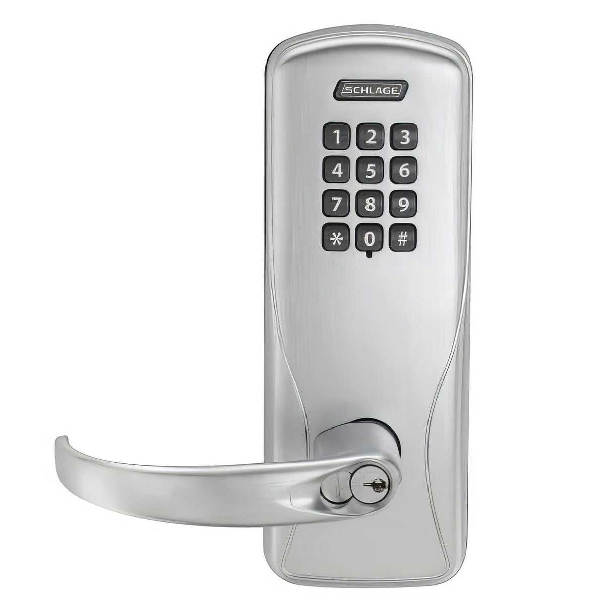 Schlage CO100993R70KPSPA626B CO-Series Commercial Electronic Rim with Keypad and Sparta Lever