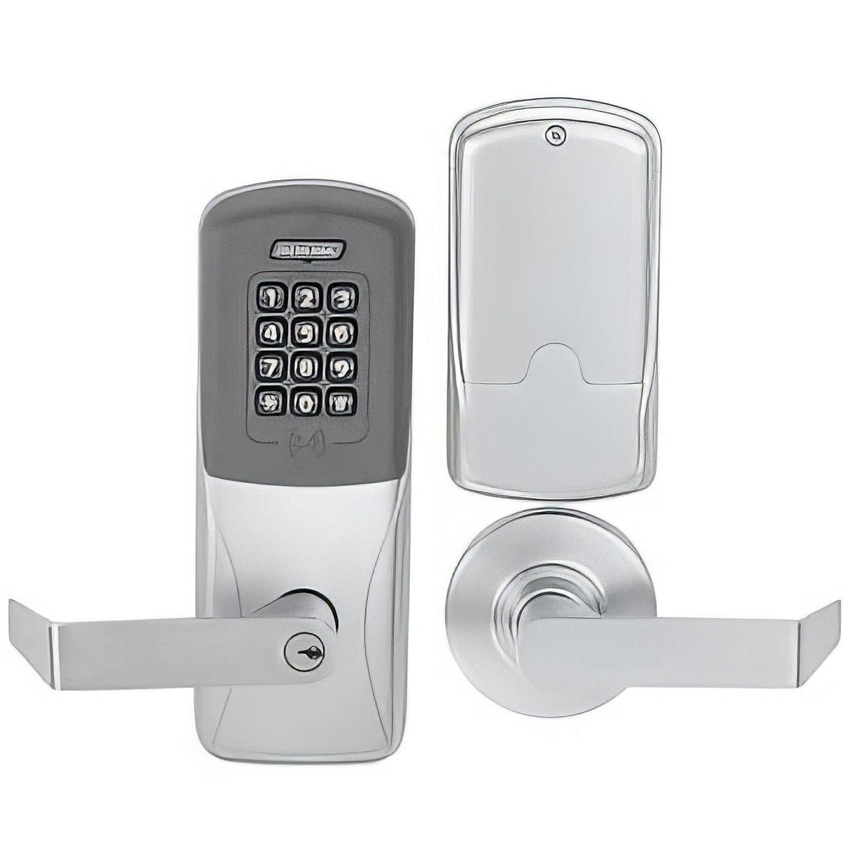 Schlage CO200MS70PRKRHO626 CO200MS70PRKRHO CO-Series Commercial Electronic Mortise Lock with Keypad and Rhodes Lever Satin Chrome