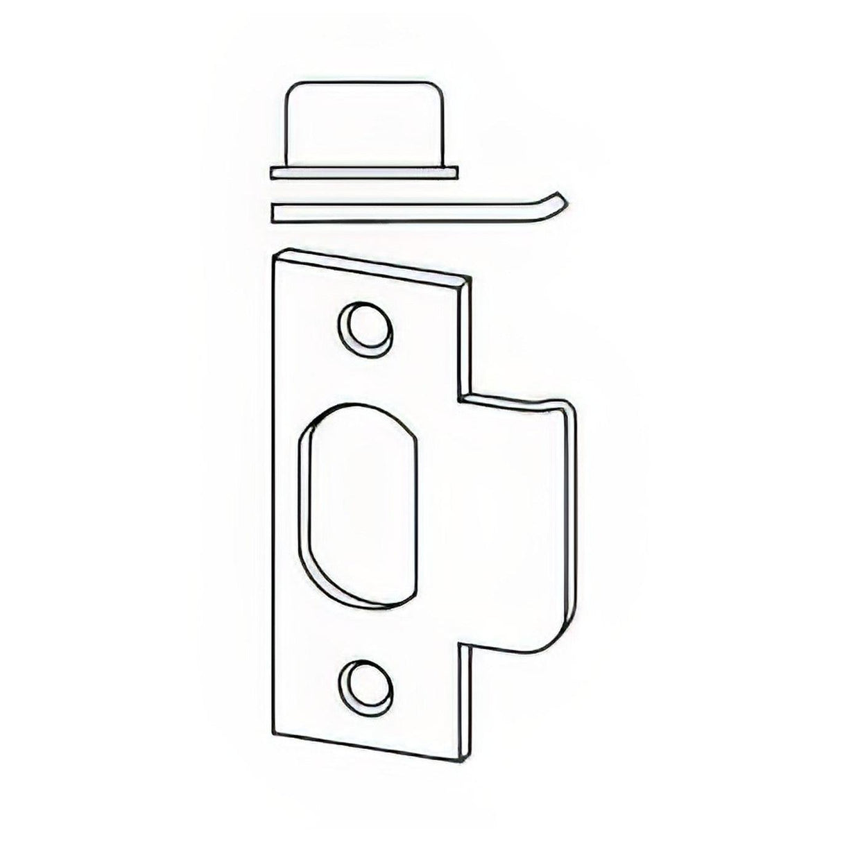 Schlage Commercial 10001606 10-001 1-1/8" x 2-3/4" T Strike Plate with Square Corners 1-1/8 Inch Lip Satin Brass