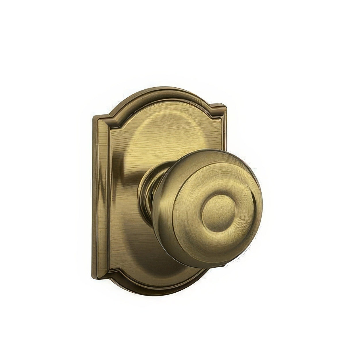 Schlage F10GEO609CAM F10-GEO-CAM F-Series Georgian Passage Door Knob Antique Brass