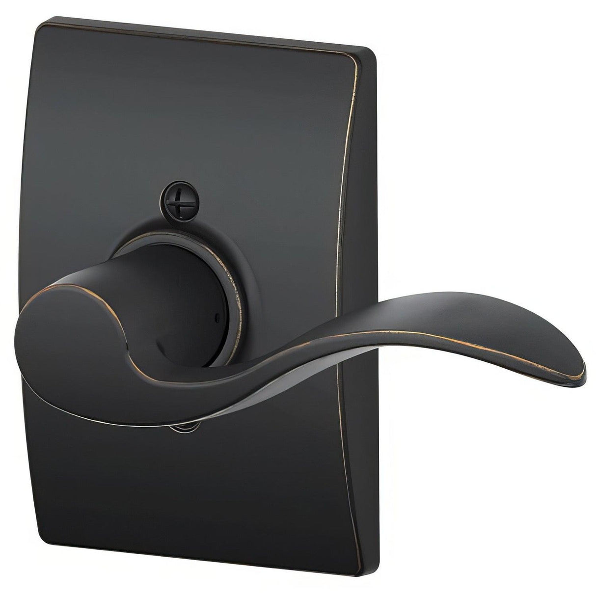 Schlage F170ACC716CENRH F170-ACC-CEN-RH F-Series Accent Right Hand Dummy Door Lever Aged Bronze