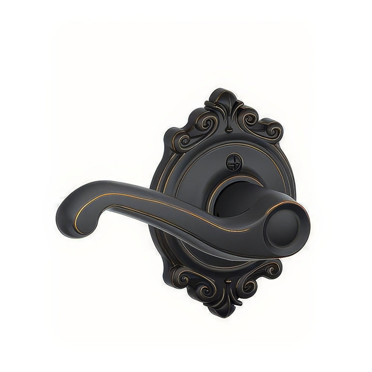 Schlage F170FLA716BRKLH F170-FLA-BRK-LH F-Series Flair Left Hand Dummy Door Lever Aged Bronze