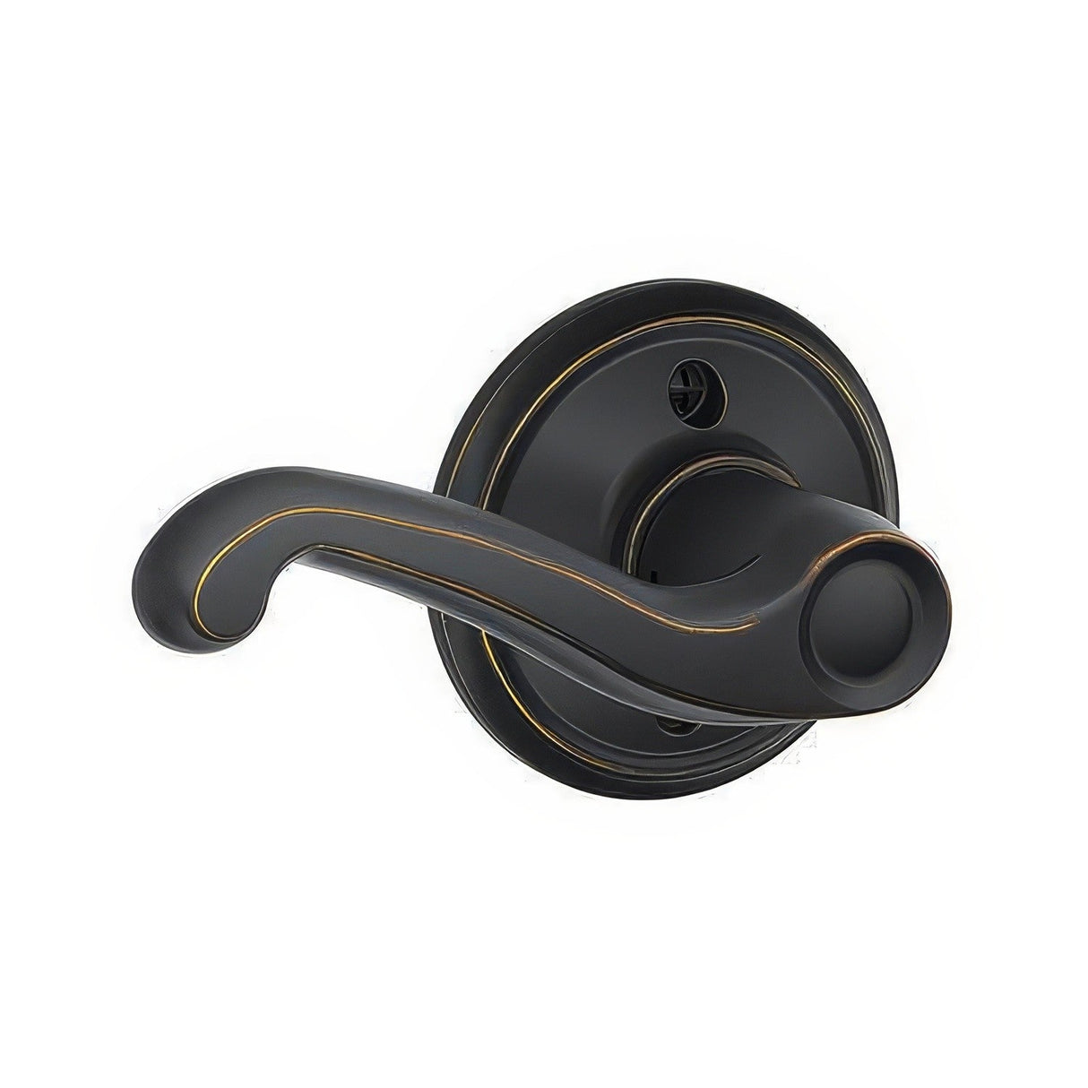 Schlage F170FLA716LH F170-FLA-LH F-Series Flair Single Left Hand Dummy Door Lever Aged Bronze