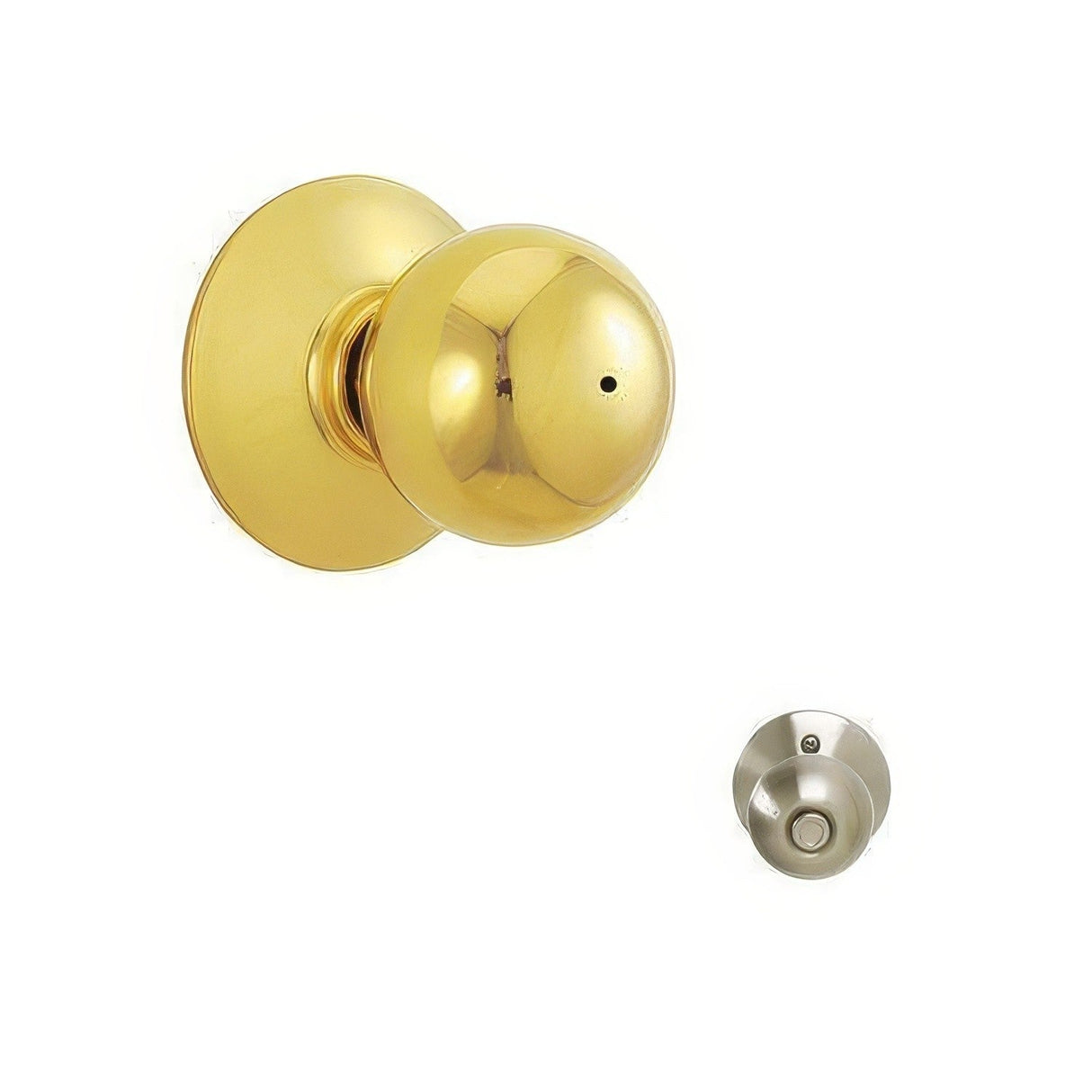 Schlage F40ORB605619 F40-ORB F-Series Orbit Privacy Door Knob Polished Brass x Satin Nickel