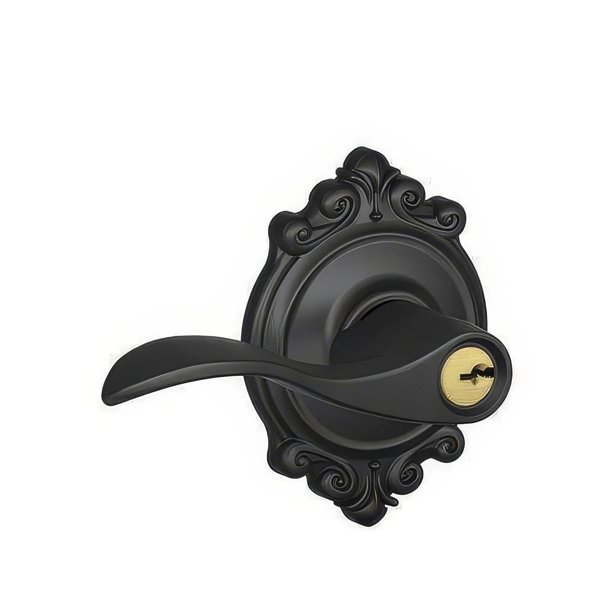 Schlage F51AACC622BRK F51A-ACC-BRK F-Series Accent Keyed Entry Door Lever Matte Black