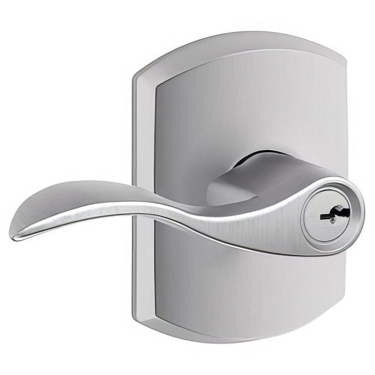 Schlage F51AACC626GRW F51A-ACC-GRW Keyed Entry Door Lever with Greenwich Decorative Rose Satin Chrome