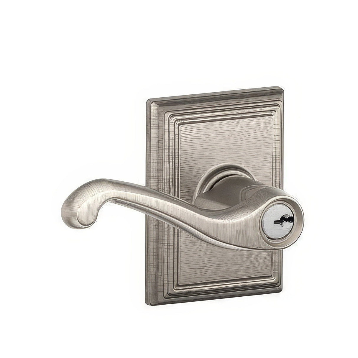 Schlage F51AFLA619ADD F51A-FLA-ADD F-Series Flair Keyed Entry Door Lever Satin Nickel