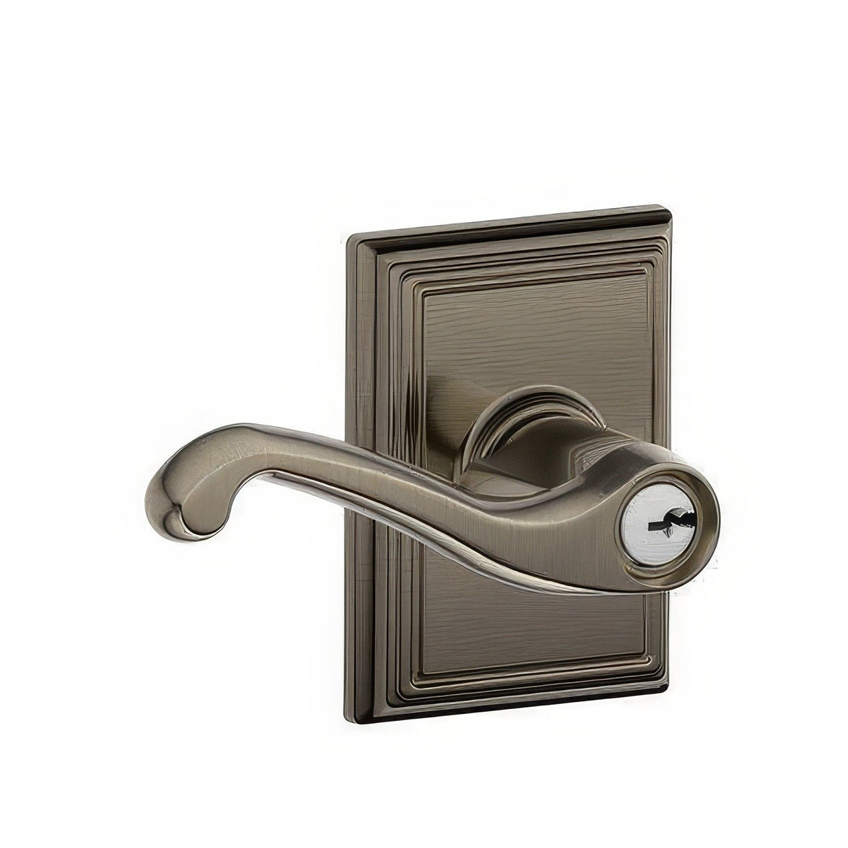 Schlage F51AFLA620ADD F51A-FLA-ADD F-Series Flair Keyed Entry Door Lever Antique Pewter