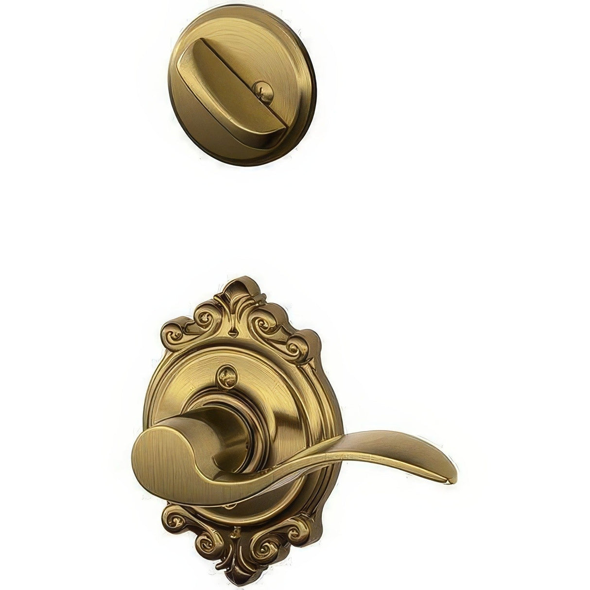 Schlage F59ACC609BRKLH F59-ACC-BRK-LH F-Series Accent Lever Left Hand Interior Trim Pack Antique Brass