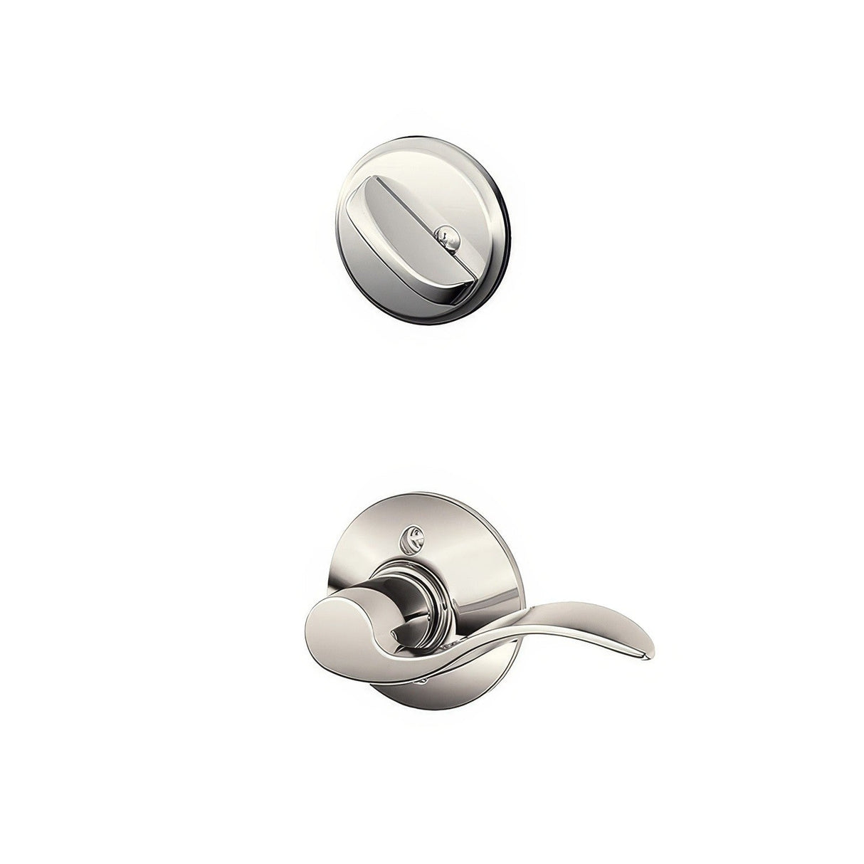 Schlage F59ACC618LH F59-ACC-LH F-Series Accent Left Hand Single Cylinder Interior Pack Bright Nickel