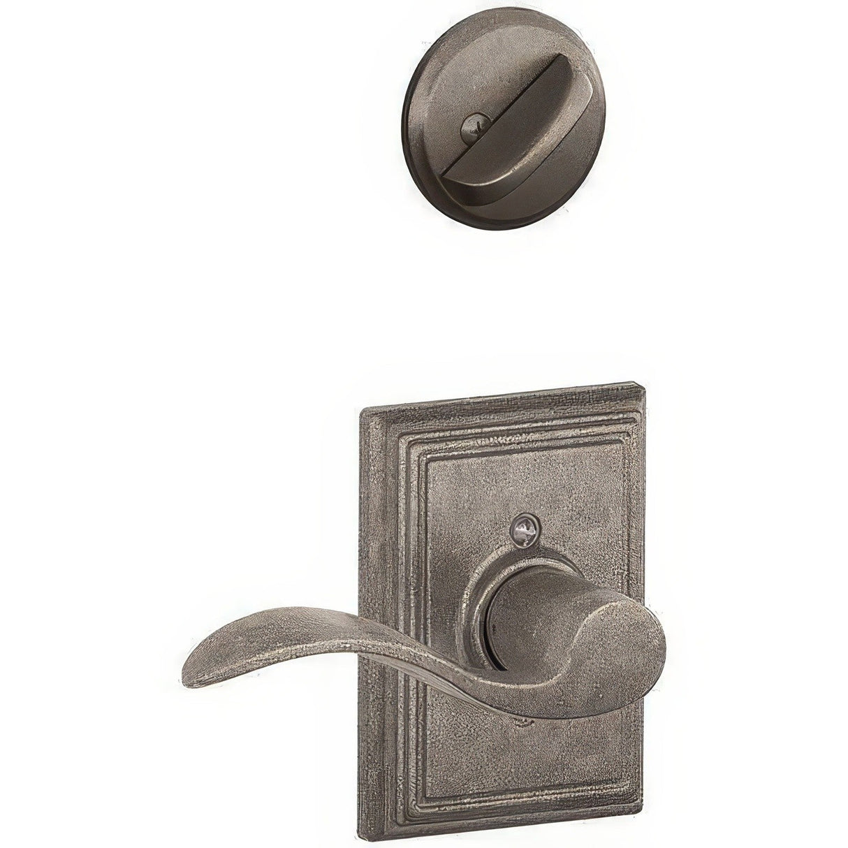 Schlage F59ACC621ADDRH F59-ACC-ADD-RH F-Series Accent Right Hand Interior Pack Lever Distressed Nickel