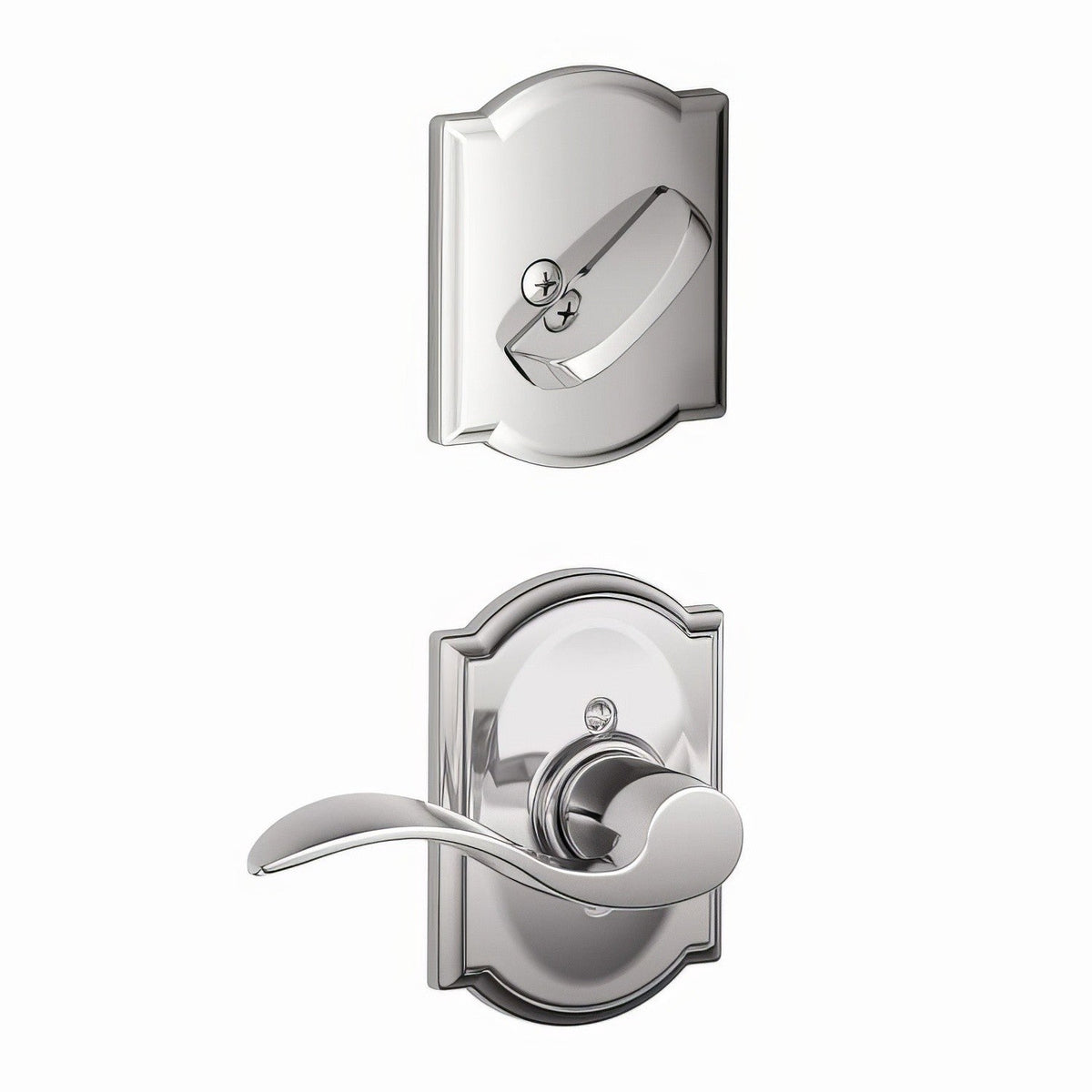 Schlage F59ACC625CAMRH F59-ACC-CAM-RH F-Series Accent Right Hand Dummy Interior Pack Bright Chrome