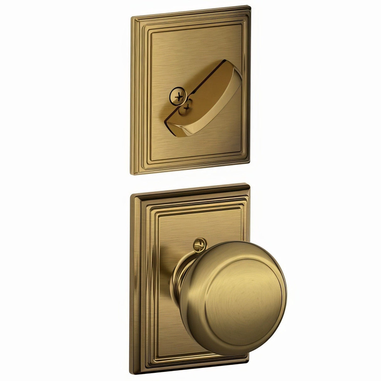 Schlage F59AND609ADD F59-AND-ADD F-Series Andover Interior Pack Knob Antique Brass