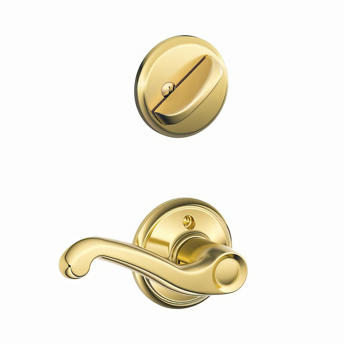 Schlage F59FLA605LH F59-FLA-LH Flair Left Hand Single Cylinder Interior Pack Polished Brass