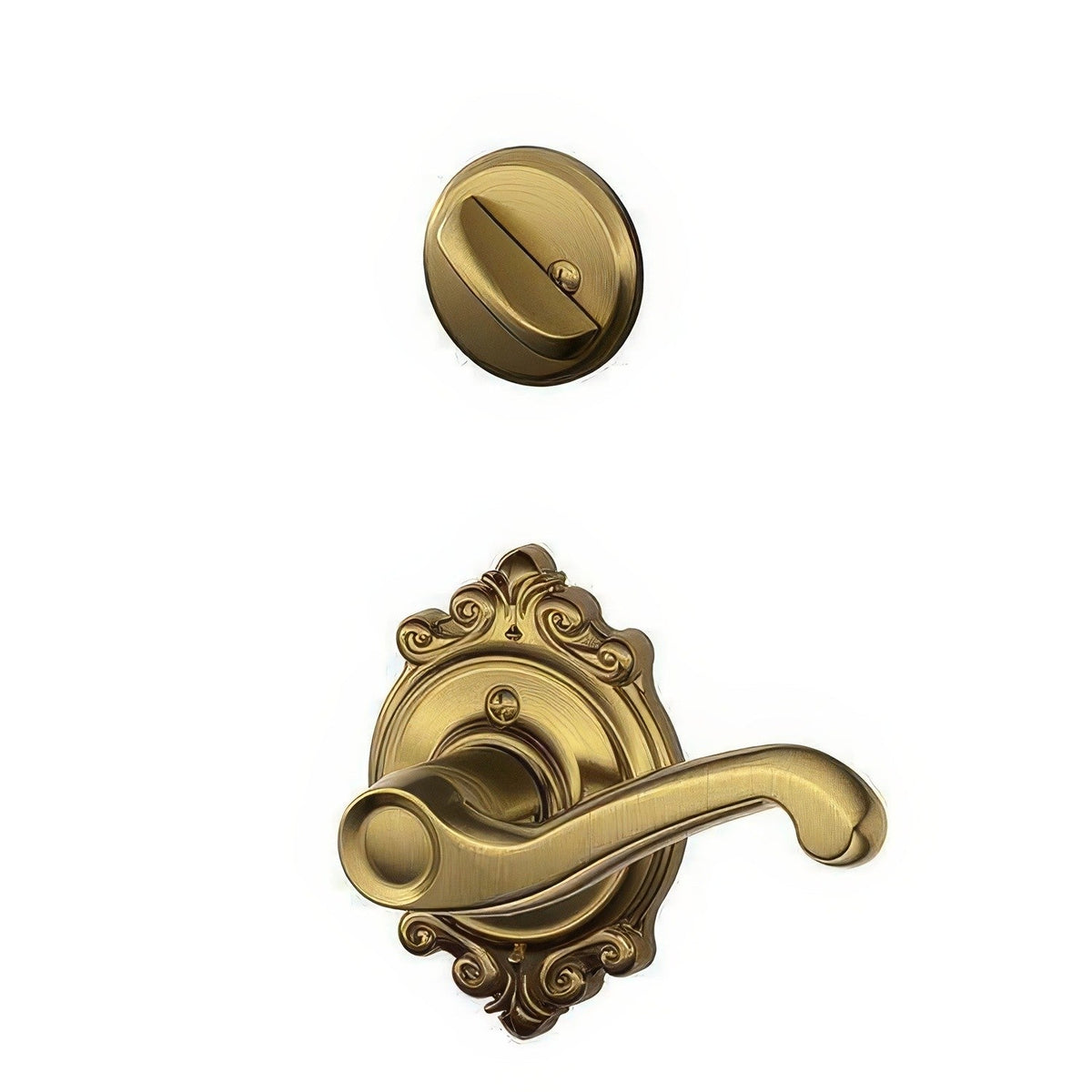 Schlage F59FLA609BRKLH F59-FLA-BRK-LH Flair Left Hand Interior Pack Lever Antique Brass