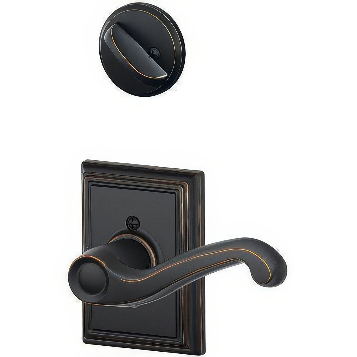 Schlage F59FLA716ADDLH F59-FLA-ADD-LH Flair Left Hand Interior Pack Lever Aged Bronze