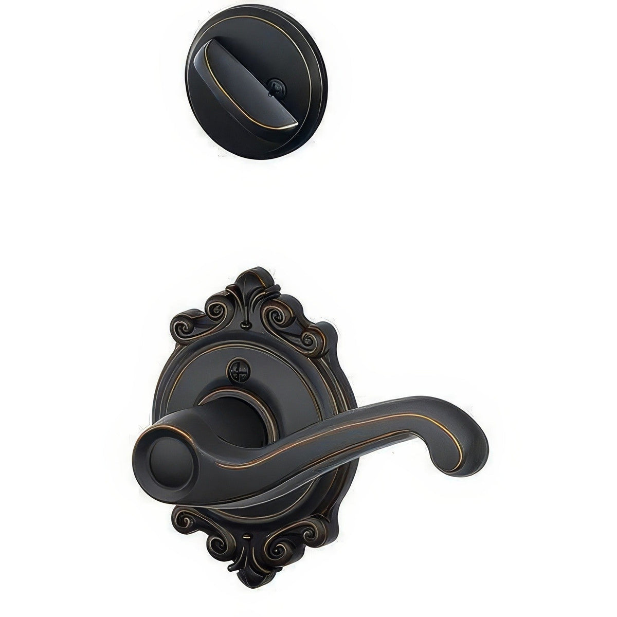 Schlage F59FLA716BRKLH F59-FLA-BRK-LH Flair Left Hand Interior Pack Lever Aged Bronze