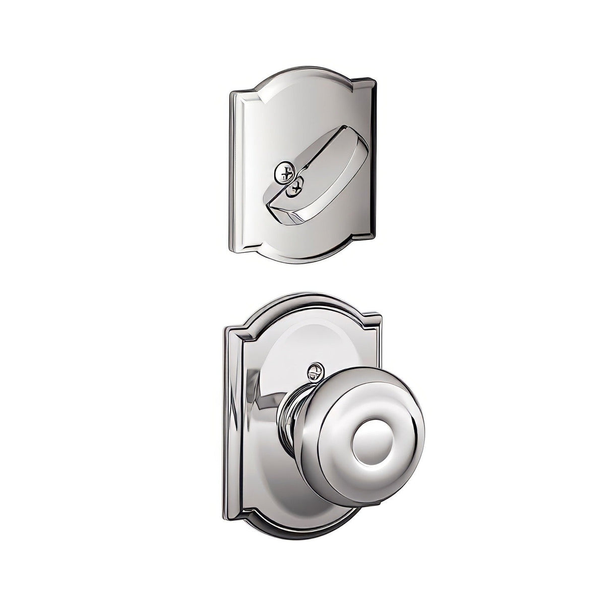 Schlage F59GEO625CAM F59-GEO-CAM F-Series Georgian Single Cylinder Interior Pack Handleset Bright Chrome