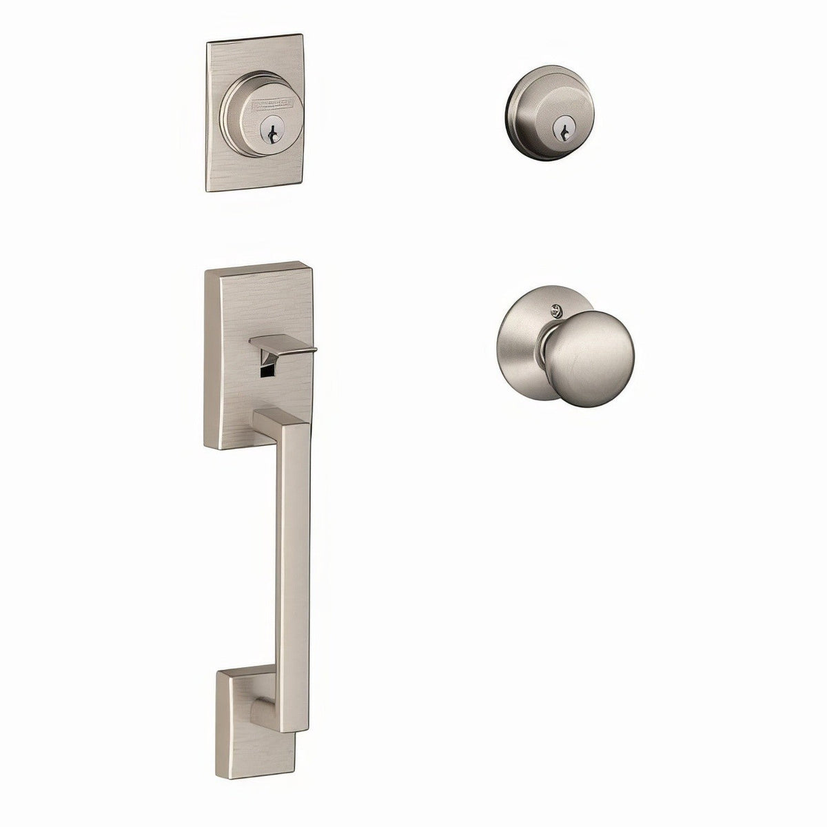 Schlage F62CEN619PLY F62-CEN-PLY F-Series Century Double Cylinder Handleset Satin Nickel