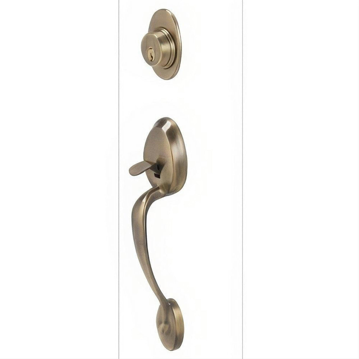 Schlage F62PLY609ACCLH F62-PLY-ACC-LH Plymouth Double Cylinder Handleset Antique Brass