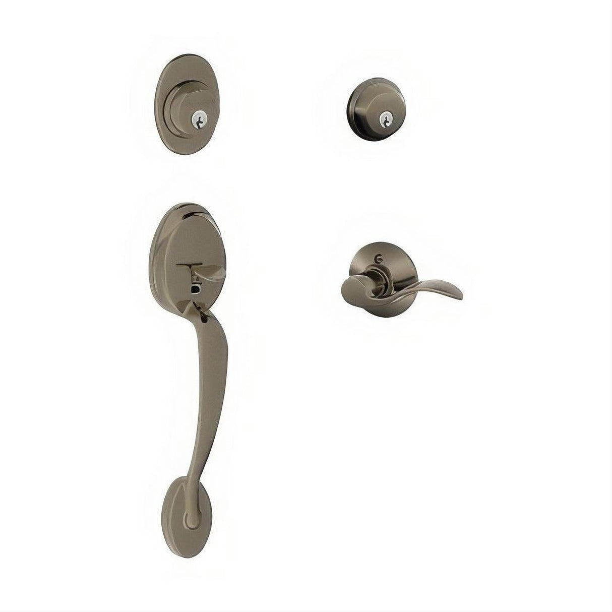 Schlage F62PLY620ACCLH F62-PLY-ACC-LH Plymouth Double Cylinder Handleset Antique Nickel