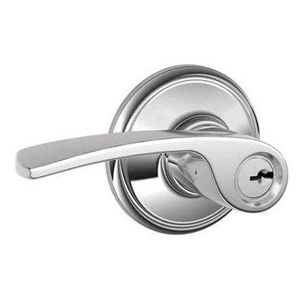 Schlage F80MER625LH polished chrome storeroom door lever