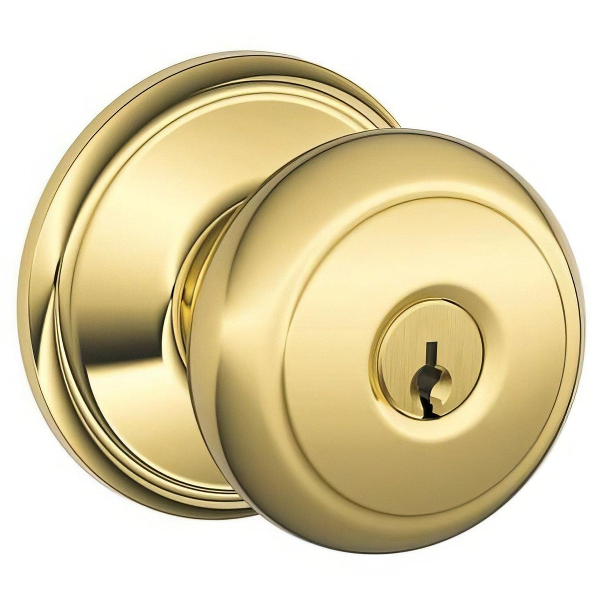 Schlage F80AND605AND FA80-AND Accents Series Andover Storeroom Door Knob Polished Brass