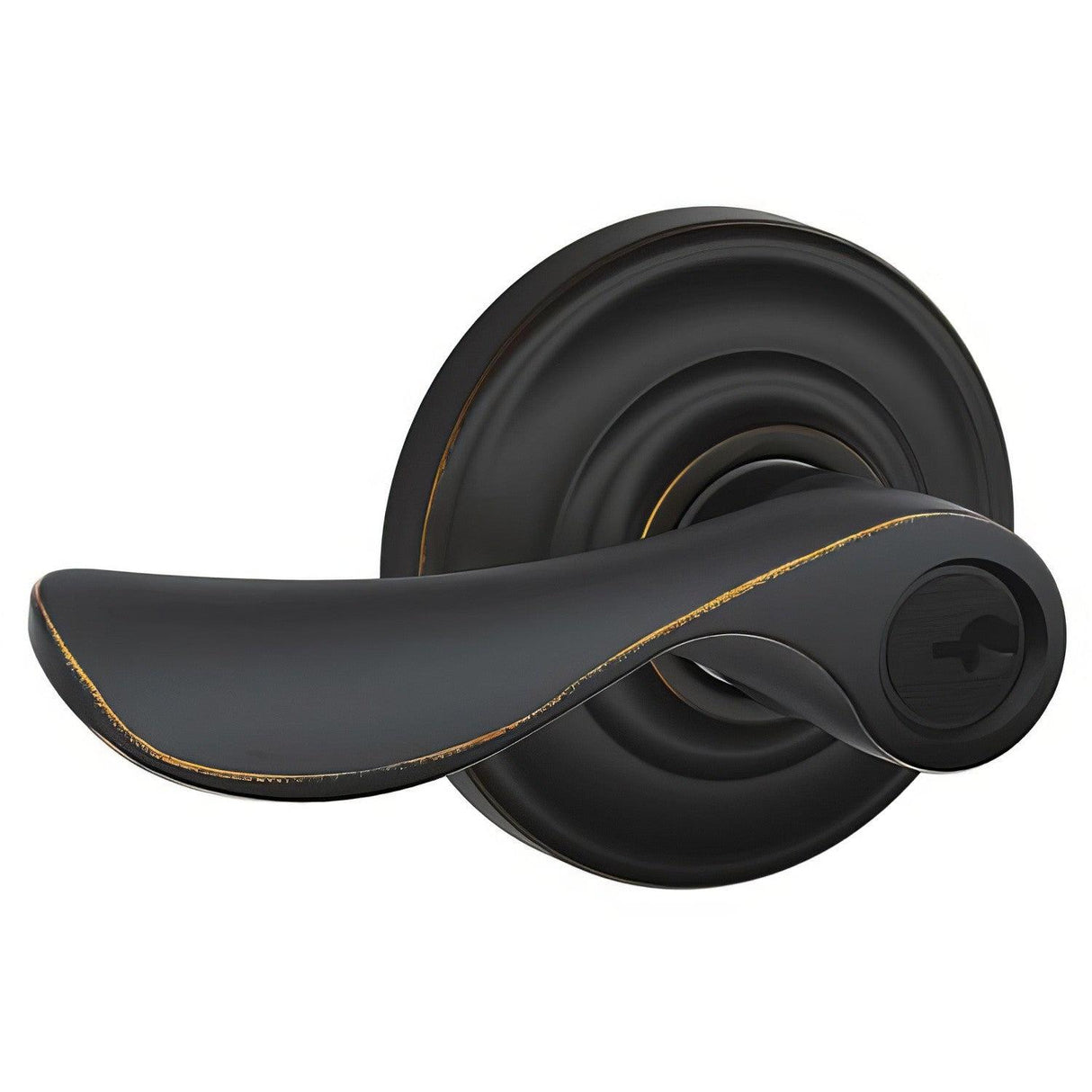Schlage F80CHP716ANDRH F80-CHP-AND-RH Champagne Storeroom Door Lever Aged Bronze
