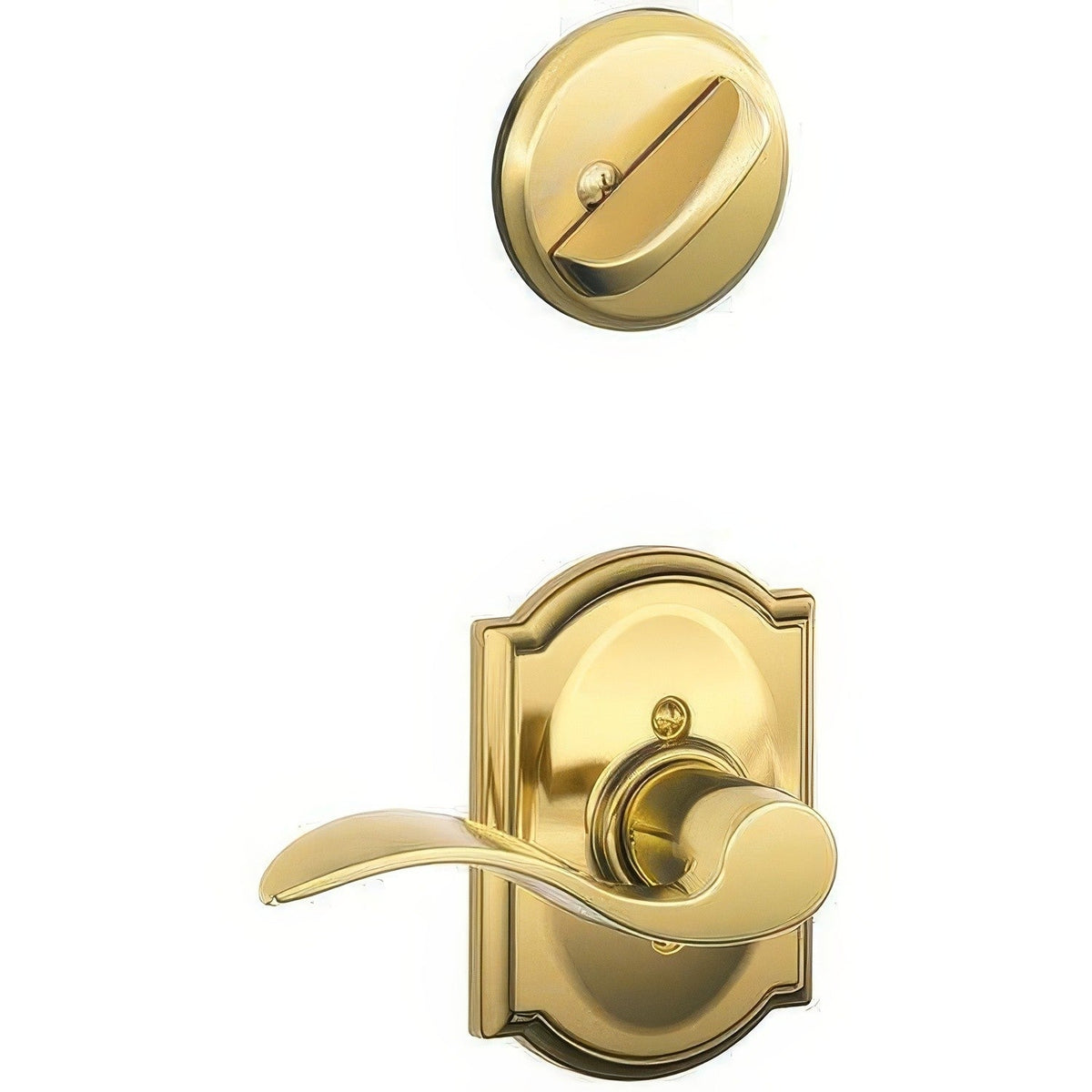 Schlage F94ACC605CAMRH F94-ACC-CAM-RH F-Series Accent Right Hand Dummy Interior Pack Polished Brass
