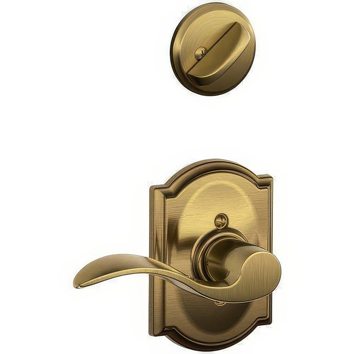 Schlage F94ACC609CAMRH F94-ACC-CAM-RH F-Series Accent Right Hand Dummy Interior Pack Antique Brass