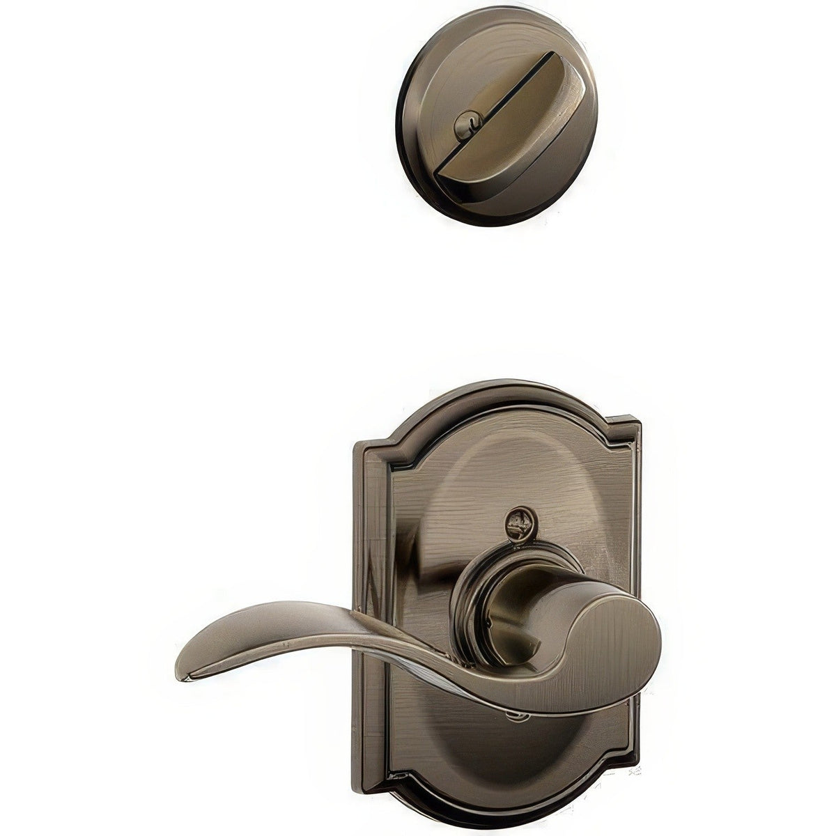 Schlage F94ACC620CAMRH F94-ACC-CAM-RH F-Series Accent Right Hand Dummy Interior Pack Antique Pewter