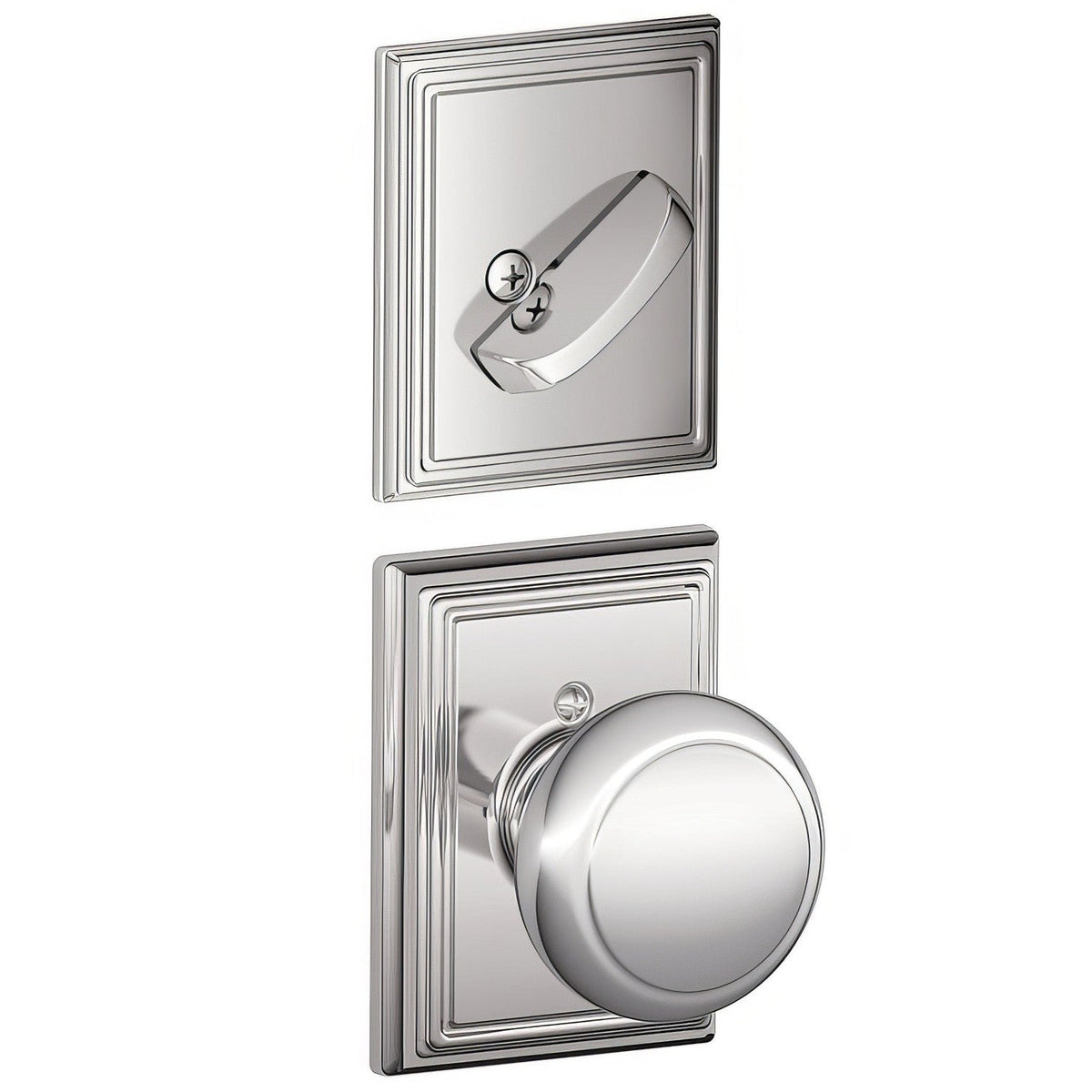 Schlage F94AND625ADD F94-AND-ADD F-Series Andover Knob Dummy Interior Pack Bright Chrome