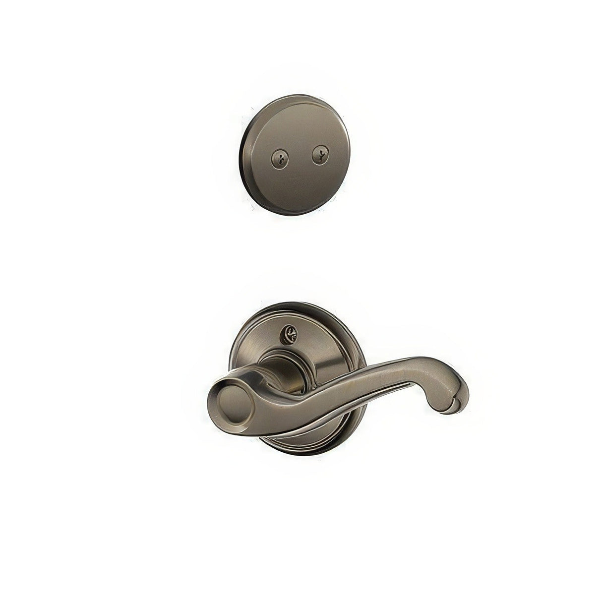 Schlage F94FLA620LH F94-FLA-LH Flair Lever Left Hand Dummy Interior Pack Antique Pewter