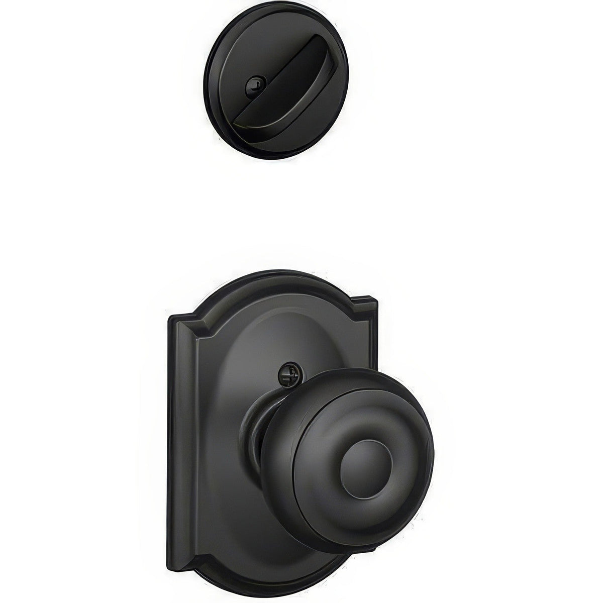 Schlage F94GEO622CAM F94-GEO-CAM F-Series Georgian Knob Dummy Interior Pack Matte Black