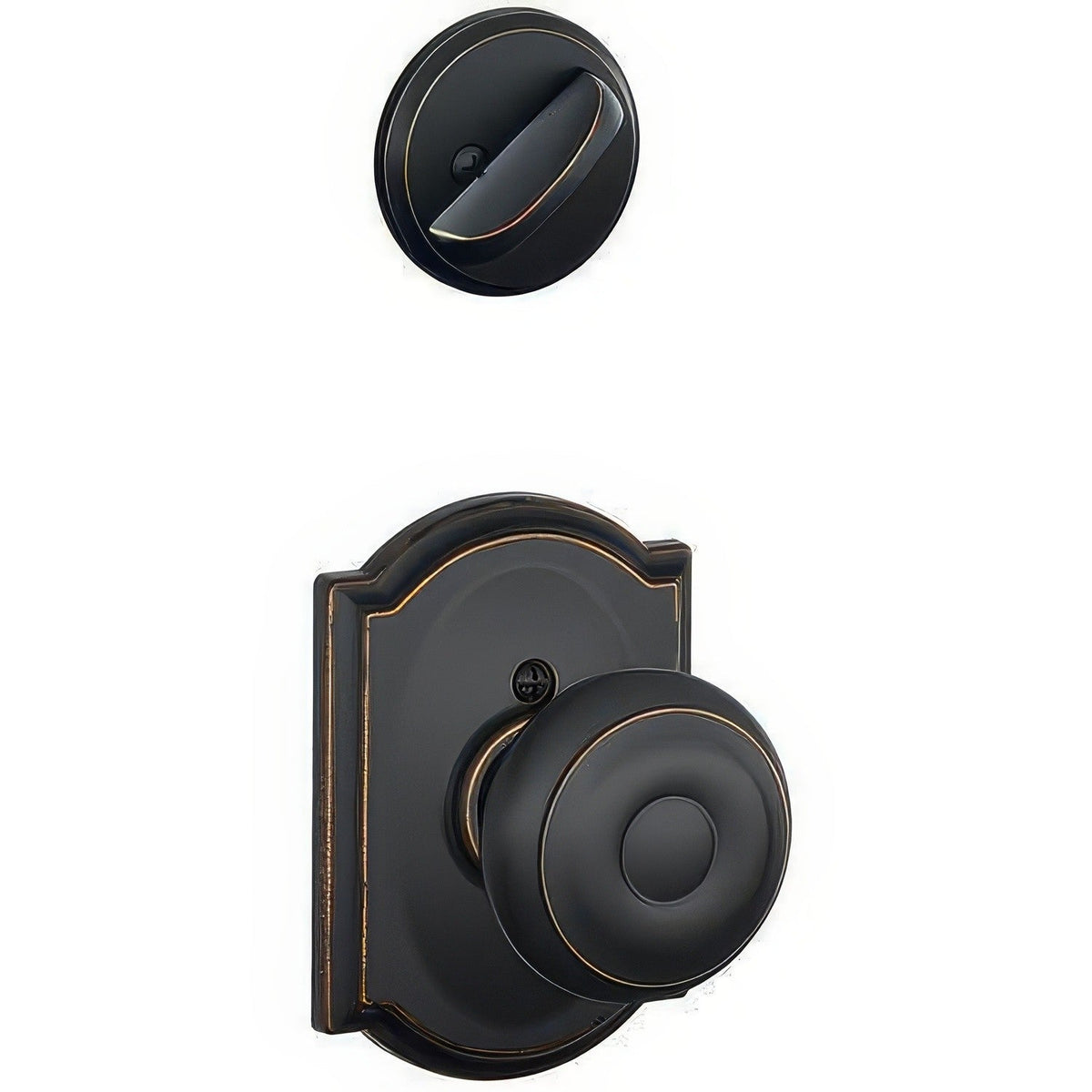 Schlage F94GEO716CAM F94-GEO-CAM F-Series Georgian Knob Dummy Interior Pack Aged Bronze