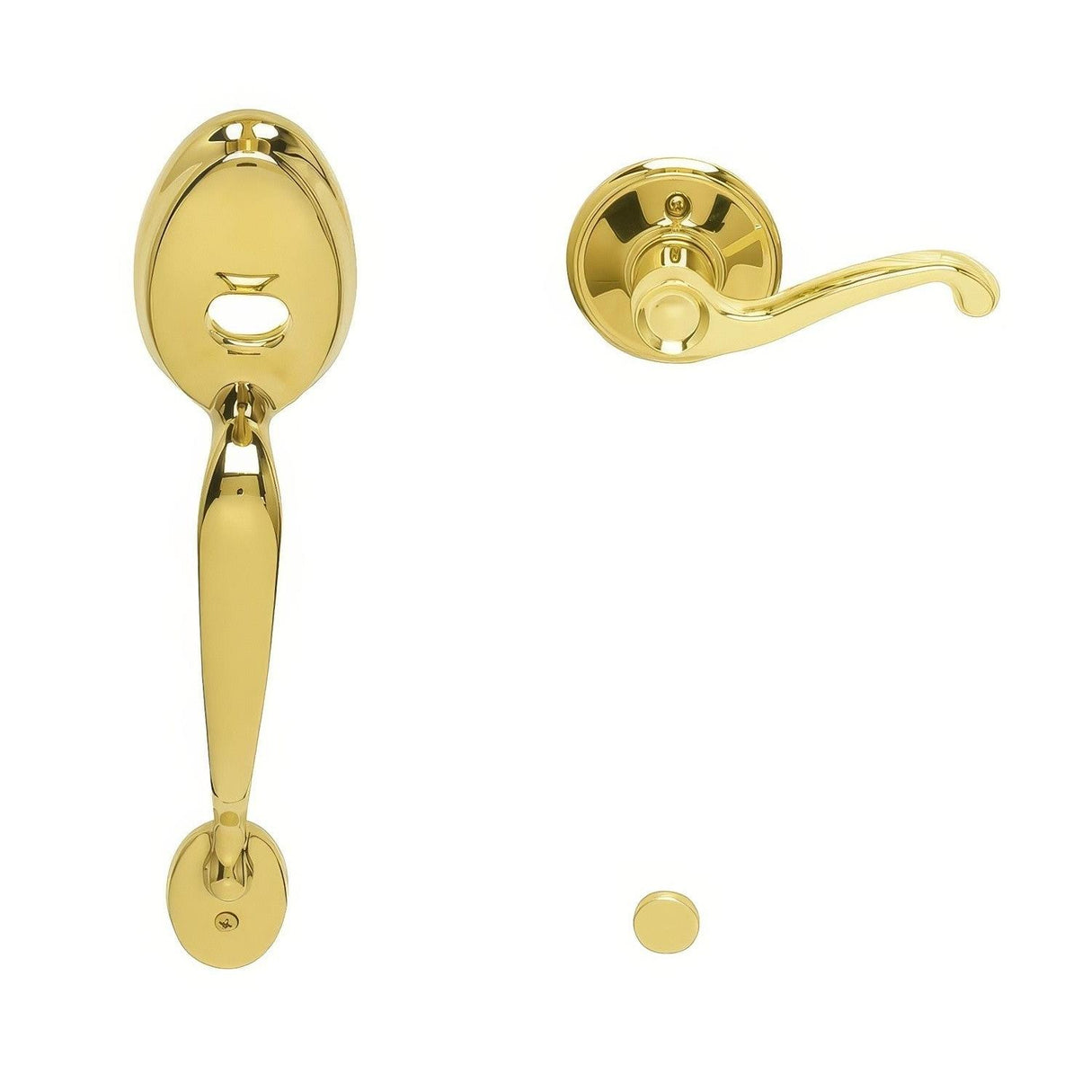 Schlage FE285PLY505FLALH FE285-PLY-FLA-LH Plymouth Lower Handleset for Electronic Keypad Lifetime Polished Brass