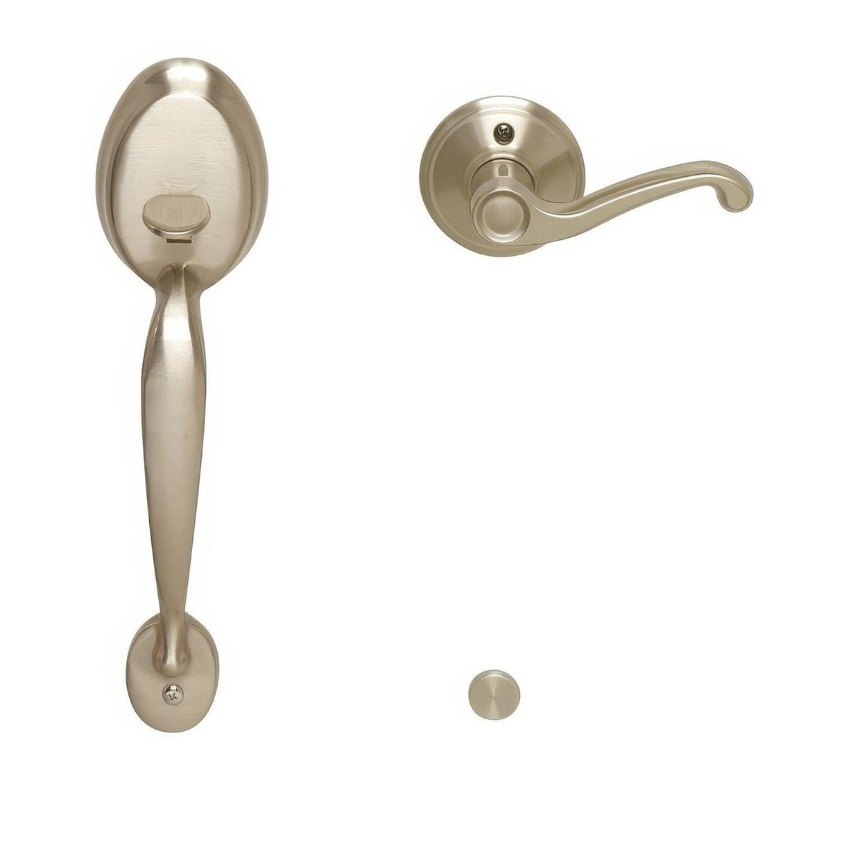 Schlage FE285PLY619FLALH FE285-PLY-FLA-LH Plymouth Lower Handleset for Electronic Keypad Satin Nickel
