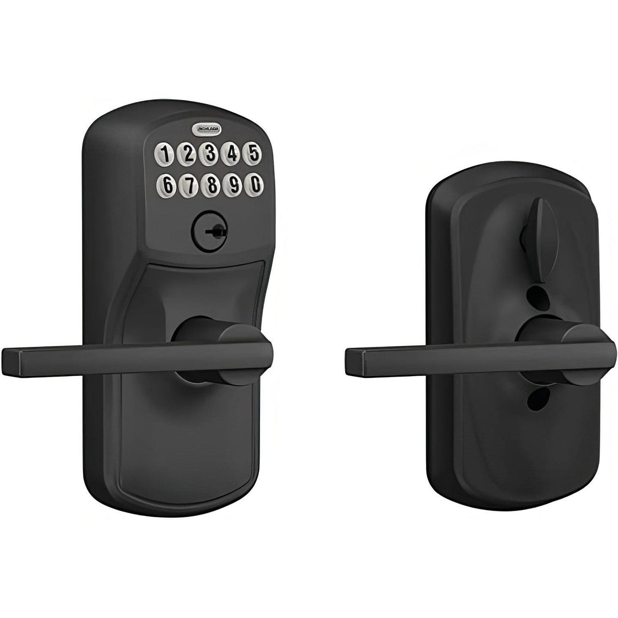 Schlage FE595PLY622ACC FE595-PLY-ACC Electronic Security Keypad Entry Door Lever Matte Black
