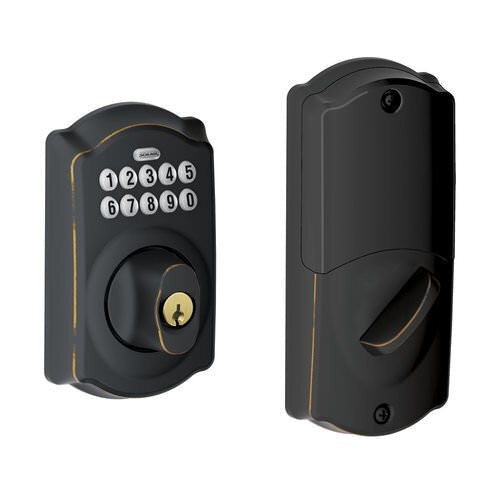 Schlage BE369NXCAM619 satin nickel keypad electronic deadbolt