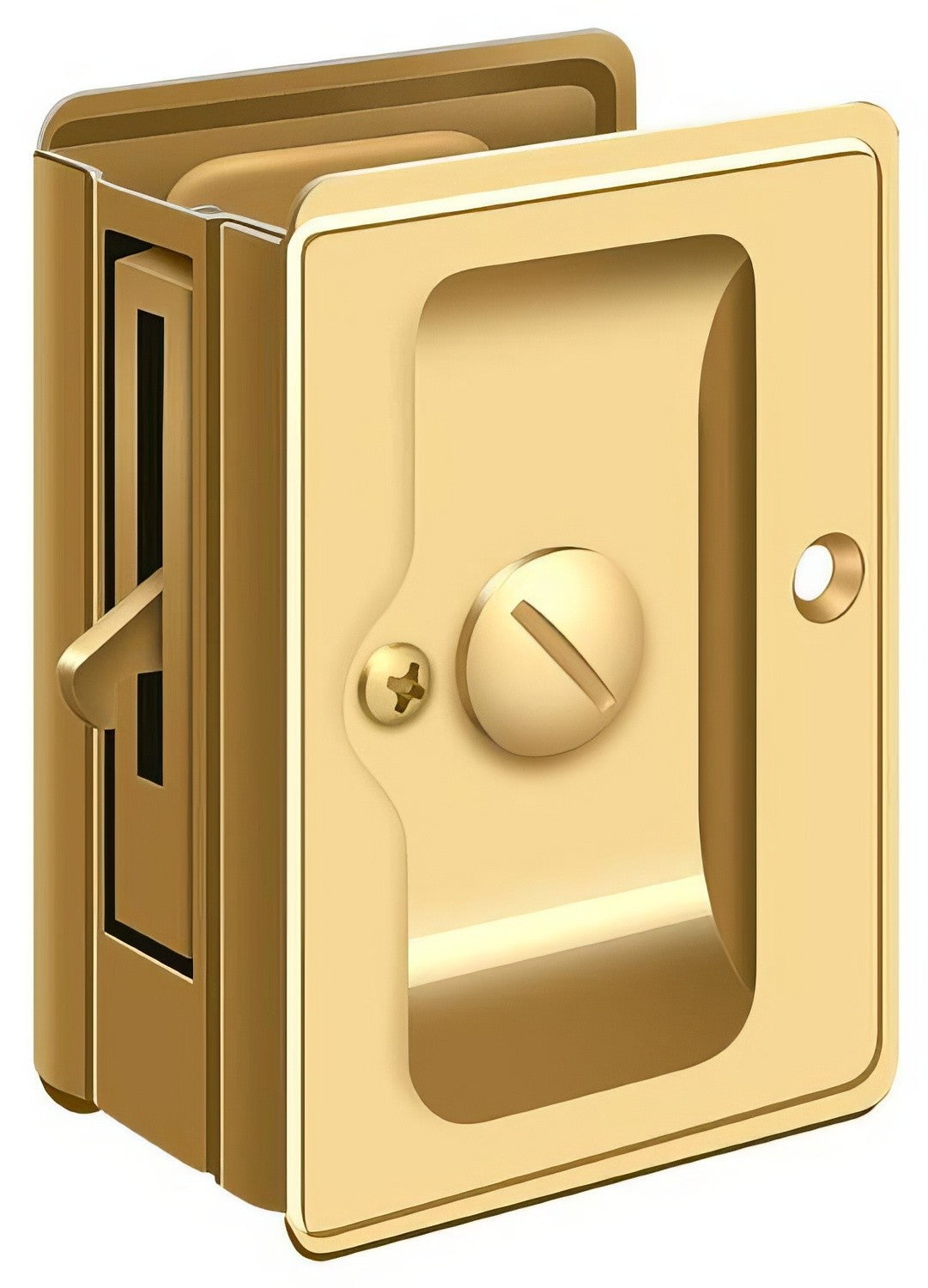 Deltana SDLA325CR003 lifetime polished brass privacy pocket door lock