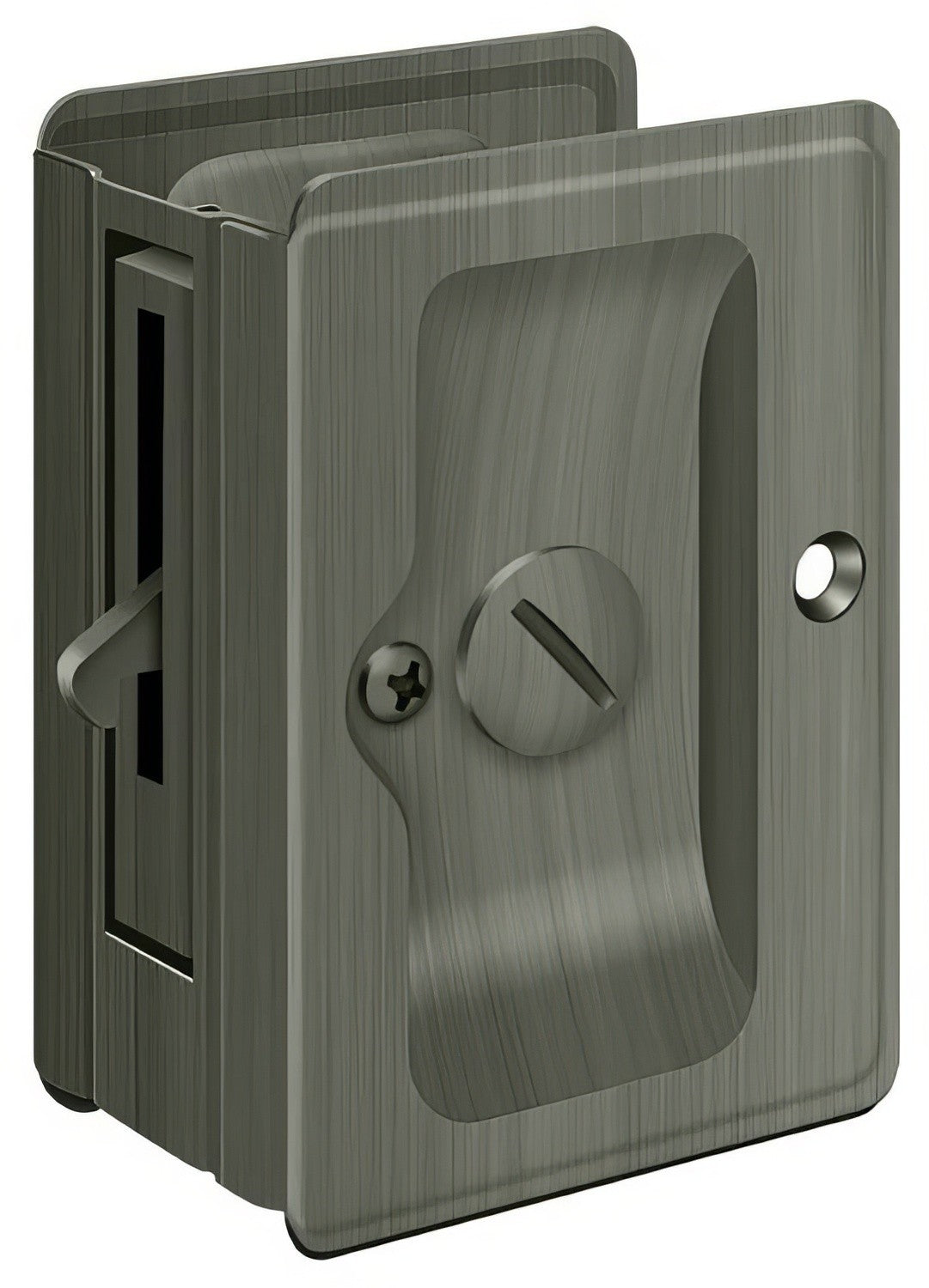 Deltana SDLA325U15A antique nickel privacy pocket door lock