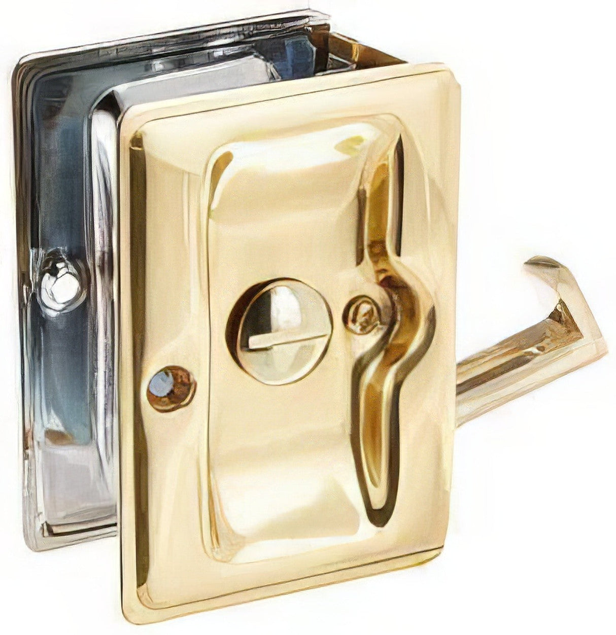 Deltana SDLA325U3/26 polished brass / chrome privacy pocket door lock