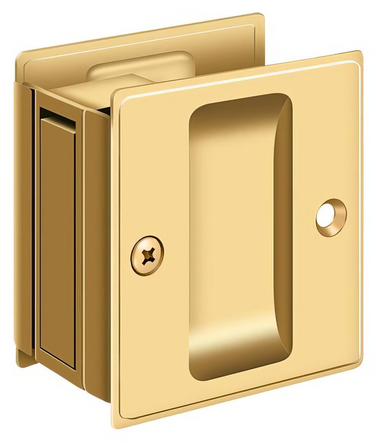 Deltana SDP25CR003 lifetime polished brass passage pocket door lock