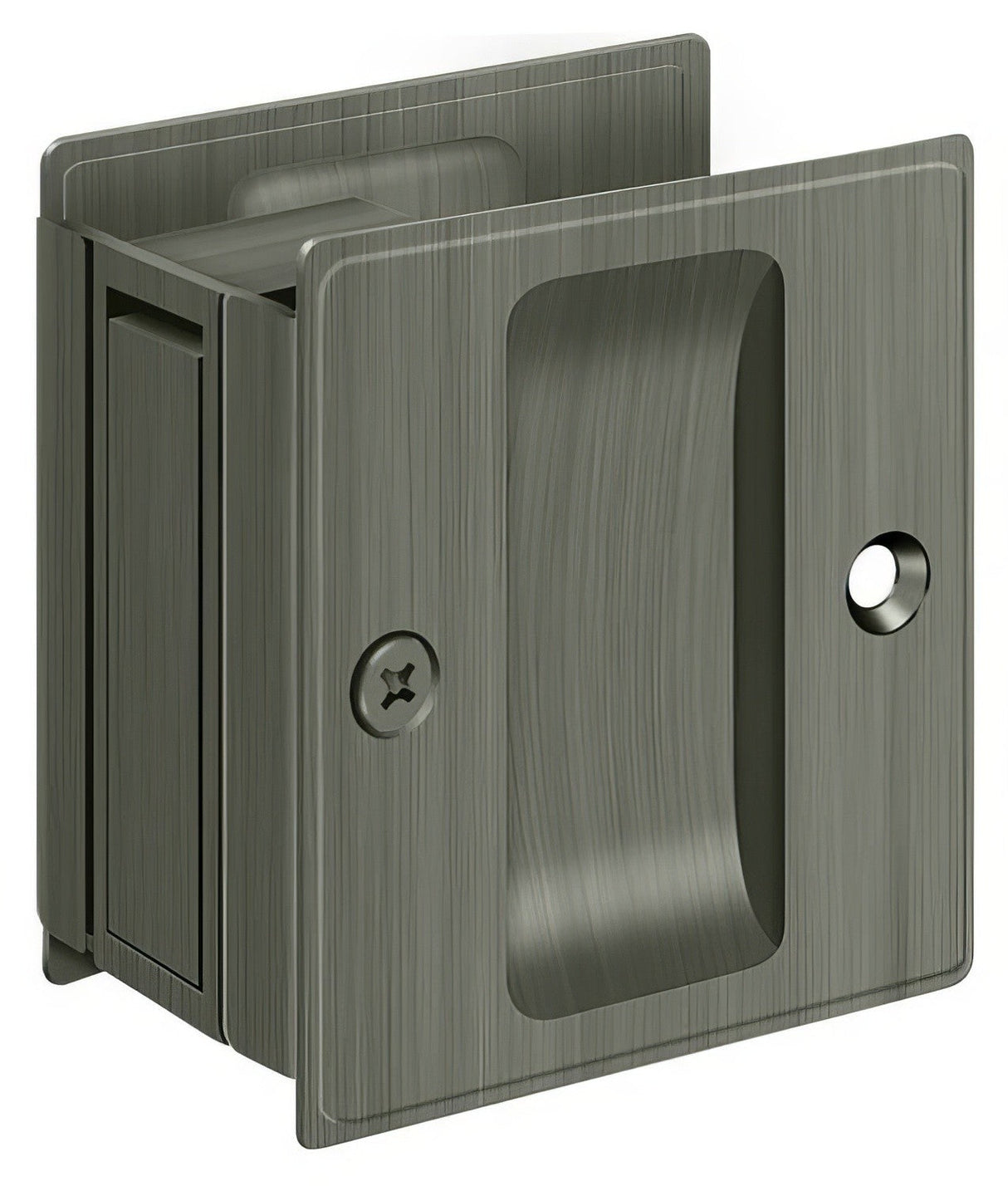 Deltana SDP25U15A antique nickel passage pocket door lock