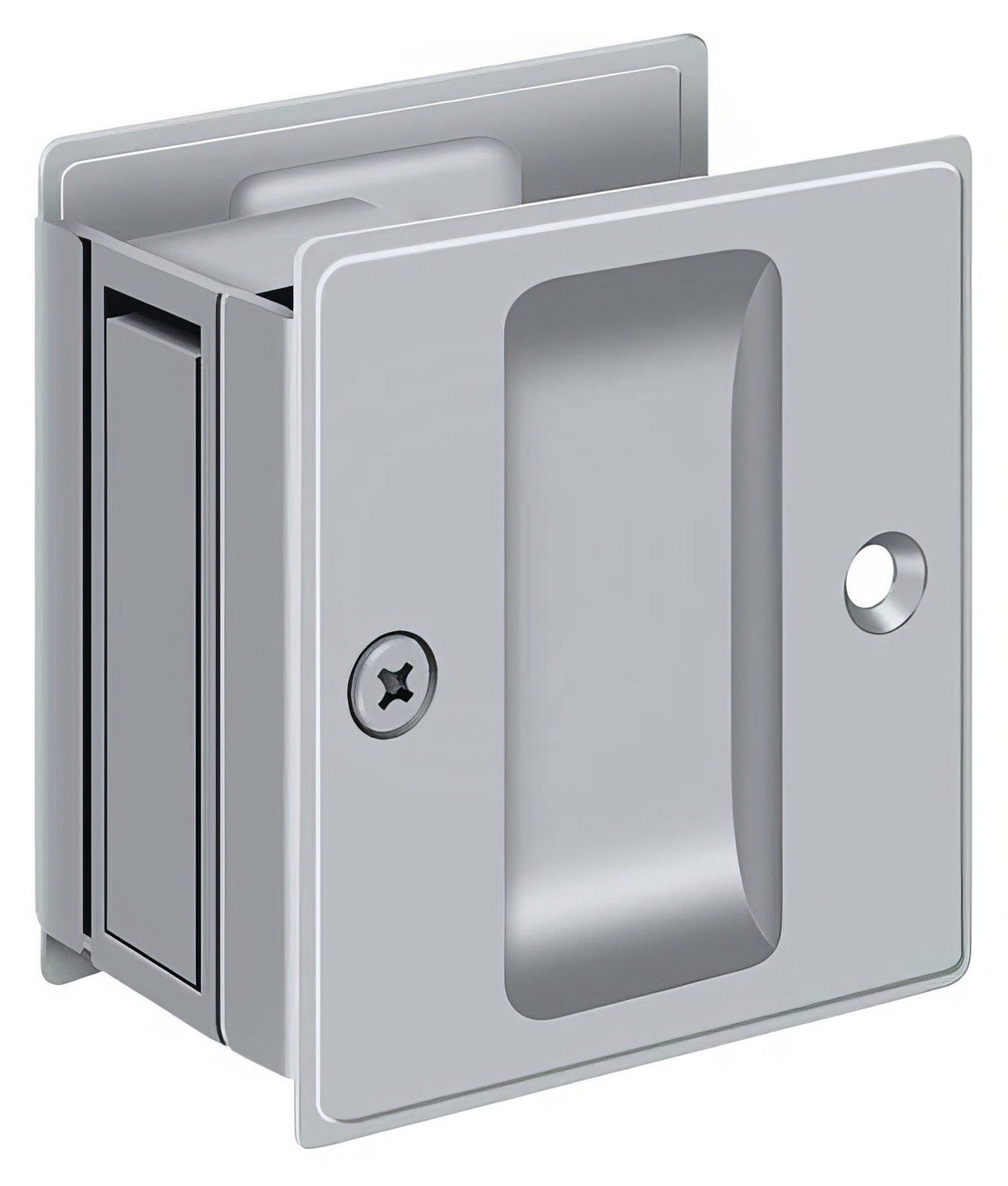 Deltana SDP25U26D brushed chrome passage pocket door lock